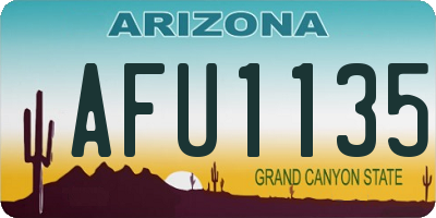 AZ license plate AFU1135