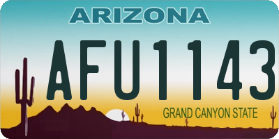 AZ license plate AFU1143