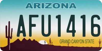 AZ license plate AFU1416
