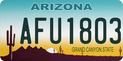 AZ license plate AFU1803