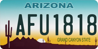 AZ license plate AFU1818