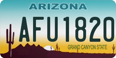 AZ license plate AFU1820
