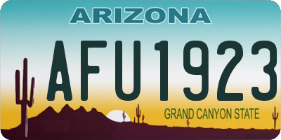 AZ license plate AFU1923