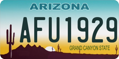 AZ license plate AFU1929