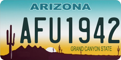 AZ license plate AFU1942