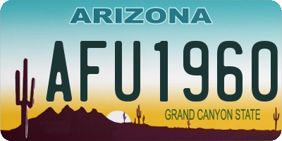 AZ license plate AFU1960