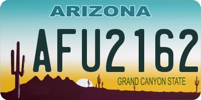AZ license plate AFU2162