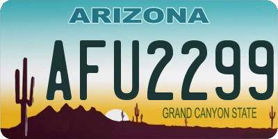 AZ license plate AFU2299