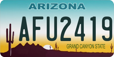 AZ license plate AFU2419