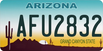 AZ license plate AFU2832