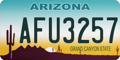 AZ license plate AFU3257