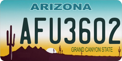 AZ license plate AFU3602
