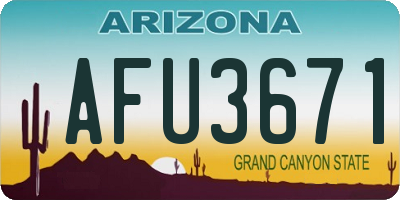 AZ license plate AFU3671