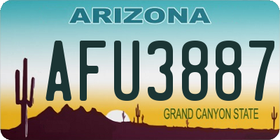 AZ license plate AFU3887