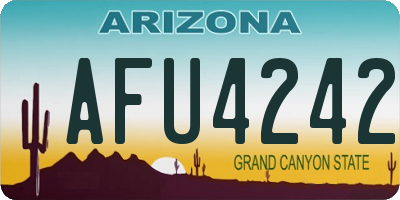AZ license plate AFU4242