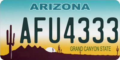 AZ license plate AFU4333