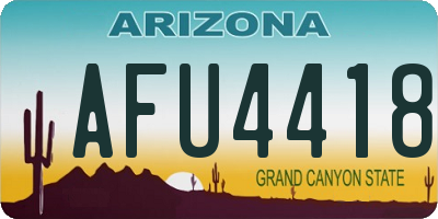 AZ license plate AFU4418