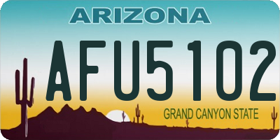 AZ license plate AFU5102
