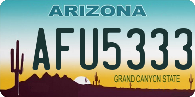 AZ license plate AFU5333