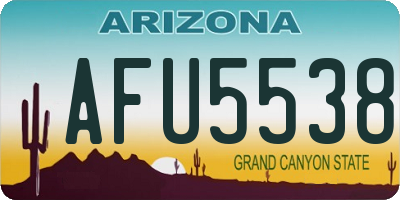 AZ license plate AFU5538