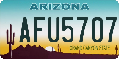 AZ license plate AFU5707