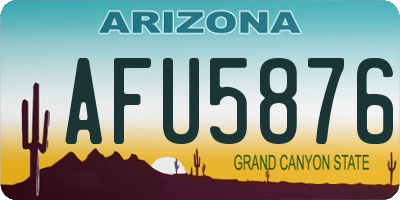 AZ license plate AFU5876