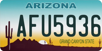 AZ license plate AFU5936