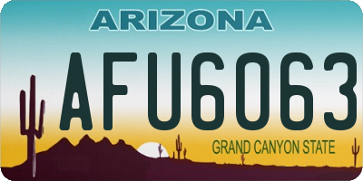 AZ license plate AFU6063