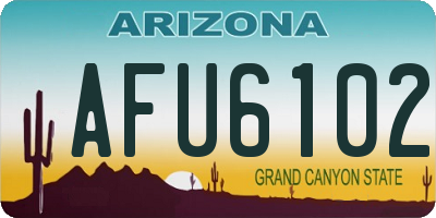 AZ license plate AFU6102