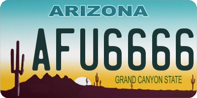 AZ license plate AFU6666