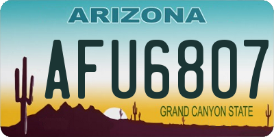 AZ license plate AFU6807
