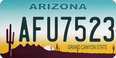 AZ license plate AFU7523