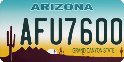 AZ license plate AFU7600