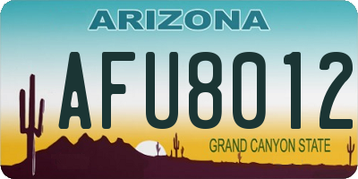 AZ license plate AFU8012