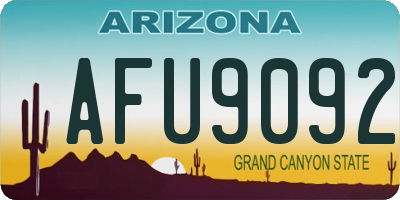 AZ license plate AFU9092