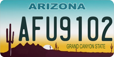 AZ license plate AFU9102