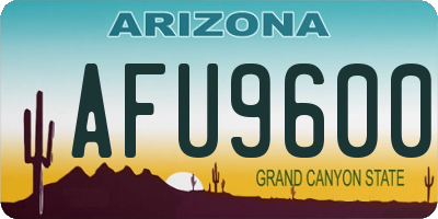 AZ license plate AFU9600