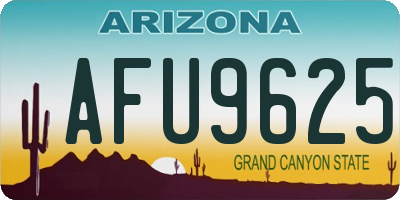 AZ license plate AFU9625