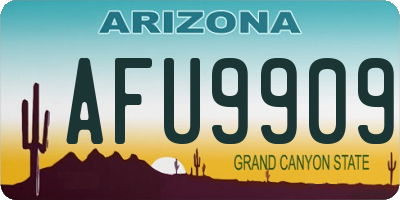 AZ license plate AFU9909