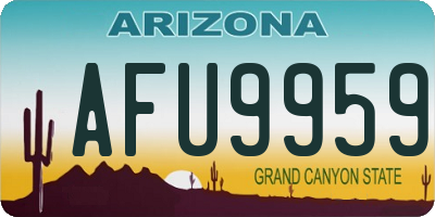 AZ license plate AFU9959