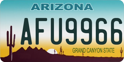 AZ license plate AFU9966