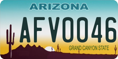 AZ license plate AFV0046