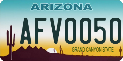 AZ license plate AFV0050