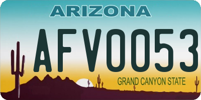 AZ license plate AFV0053