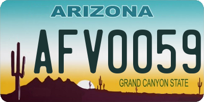 AZ license plate AFV0059