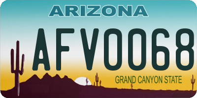 AZ license plate AFV0068