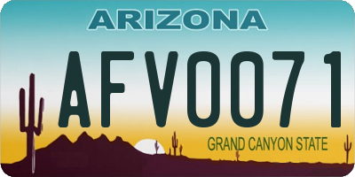 AZ license plate AFV0071