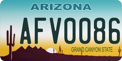 AZ license plate AFV0086
