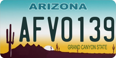AZ license plate AFV0139