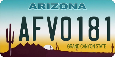 AZ license plate AFV0181